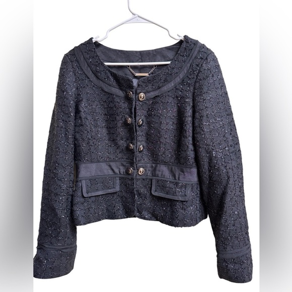 White House Black Market Jackets & Blazers - White House Black Market Black Metallic Tweed Jacket Blazer Women’s 10